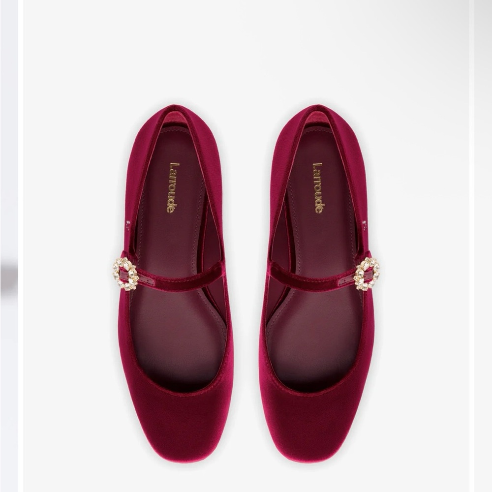 Larroudé Burgundy Blair Mary Jane Ballet Flat - Picture 2 of 4